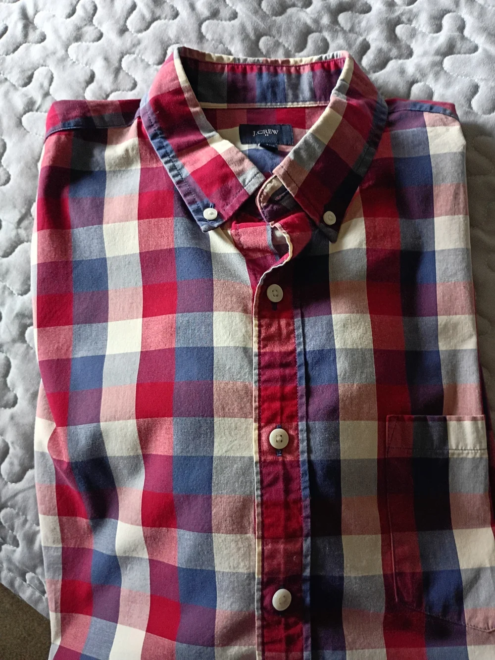 J.Crew Men’s Red and Blue Plaid Button-Down Shirt